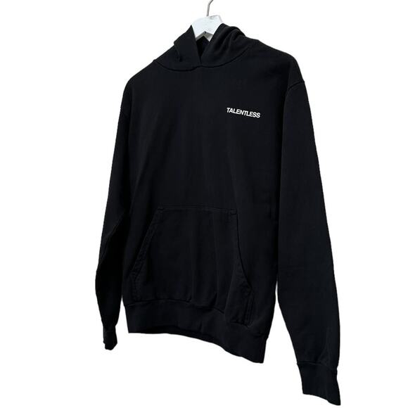 Talentless Mens Black & White Logo Hoodie Size Small - Picture 3 of 10